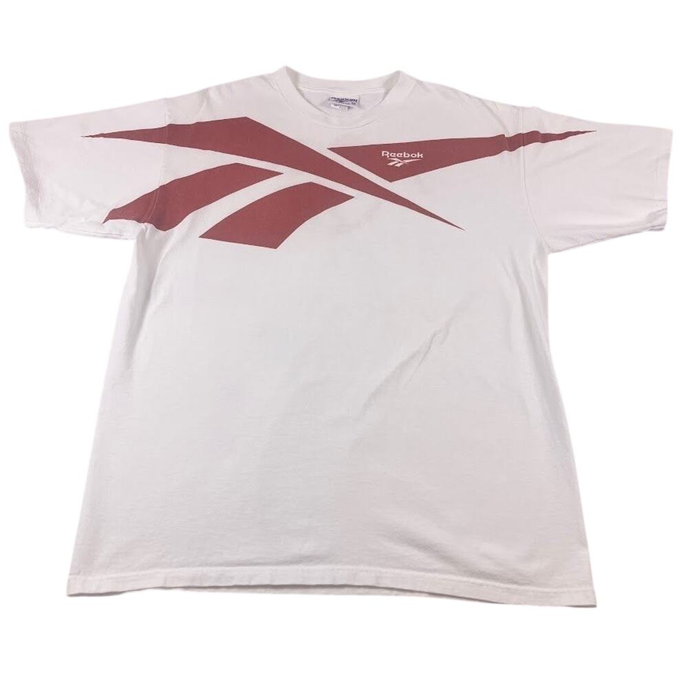 Vintage 90's Reebok T Shirt White Red Logo Graphic Stallion Back Hit Graphic XL